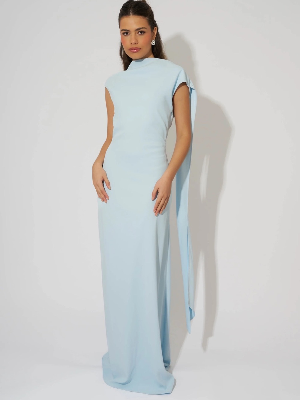 Odd Muse Maxi Dress with Draped Cape Detail